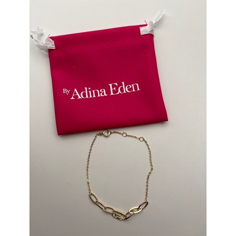 Adina Eden Gold Tone Chain Link Bracelet with Pouch NEW With Bag NWOT